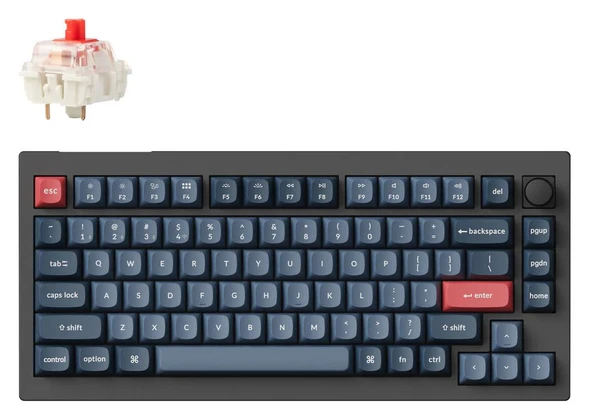 KEYCHRON V1 Max QMK/VIA %75 Kablosuz İngilizce Mekanik (V1M-D1)  Klavye ürün görseli 1