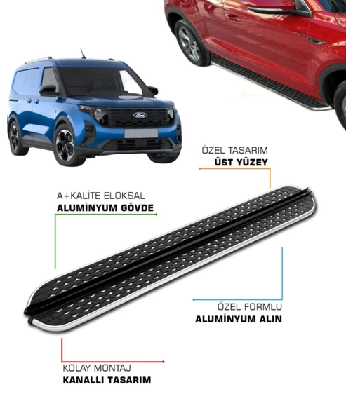 FORD COURİER UYUMLU 2023 2024 2025 2026 2027 ARACA ÖZEL YAN BASAMAK ürün görseli 1