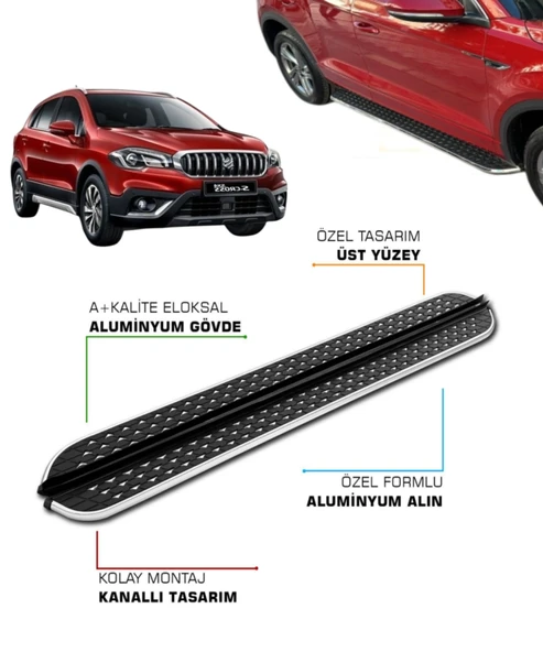 SUZUKİ SX4 S CROSS UYUMLU 2021 2022 2023 2024 2025 2026 2027 ARACA ÖZEL YAN BASAMAK ürün görseli 1