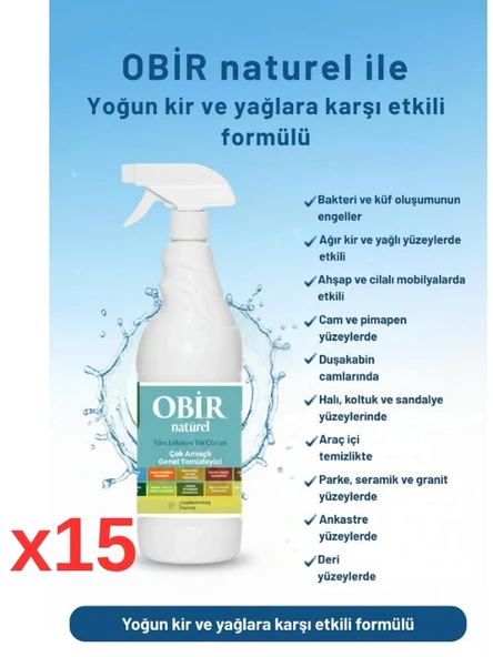 OBIR NATUREL 1LT GENEL TEMIZLEYICI*15LI KOLI ürün görseli 1