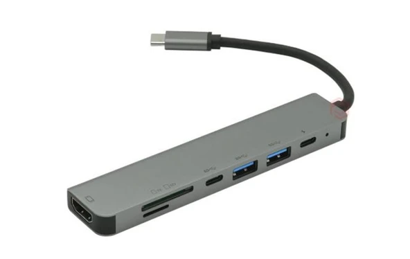 Frisby FA-7662TC USB Type-C™ - HDMI + SD-TF + USB 3.0 Adaptör + PD Şarj ürün görseli 1