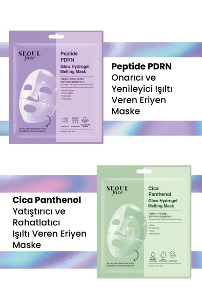 Dermal Cica ve Peptid Glow Yatıştırıcı Onarıcı Eriyen Maske Seti Kore Maske Seti 34 gr. ürün görseli 1
