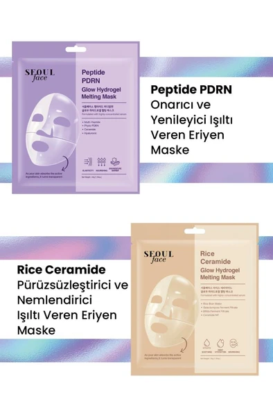 Dermal Pirinç ve Peptid Glow Nemlendirici Onarıcı Eriyen Maske Seti Kore Maske Seti 34 gr. ürün görseli 1