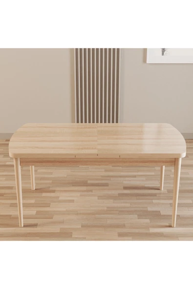 SHOOVVEL Merona Sonomo 80X132 MDF Ahşap Ayaklı Açılır Mutfak Masası, Yemek Masası, Salon Masası Sonomo ürün görseli 1