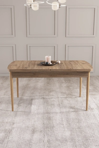 SHOOVVEL Vena Atlantik Çam MDF 70x114 Ahşap Ayaklı Açılır ÜstKalite Mutfak Masası, Yemek Masası, Salon Masası Atlantik Çam Desen ürün görseli 1