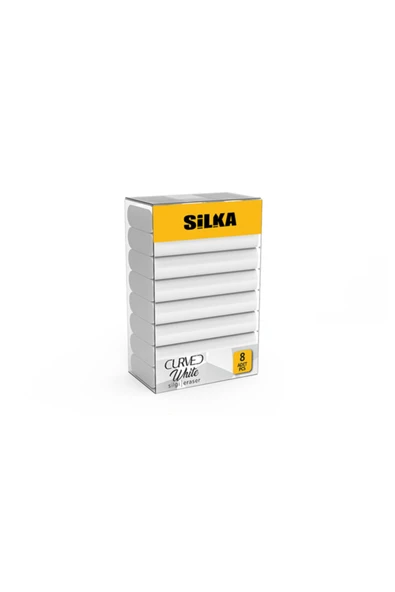 Silka Curved Beyaz 8'li Silgi ürün görseli 1