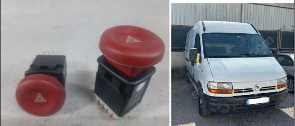 orjinaldir Renault MASTER Opel Movano 1998-2000 model Flaşör Anahtarı Flaşör Düğmesi Flaşör Butonu Renault MASTER 7700351972 Opel Movano 4500368 9160668 bir adet fiyatıdır ürün görseli 1