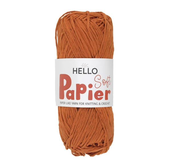 Hello Soft Papier Kağıt Çanta Örme İpi 100 Gram 100 Metre Toprak P20 ürün görseli 1