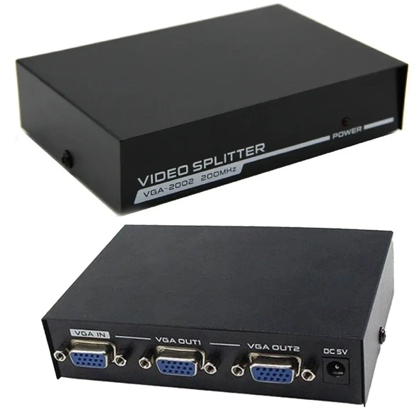 Powermaster VGA-2002 2 Port 200 Mhz 1920X1440 Vga Splıtter Dağıtıcı ürün görseli 1