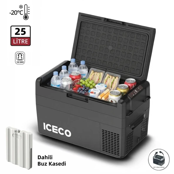 ICECO MCD25B 12/24Volt 25 Litre Kompresörlü Oto Buzdolabı/Dondurucu + Buz Kaseti ürün görseli 1