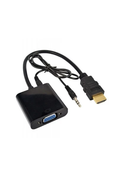 HDMI to VGA Ses Destekli Monitör Görüntü Çevirici Aparat HDMI Çıkışlı Bilgisaya ürün görseli 1
