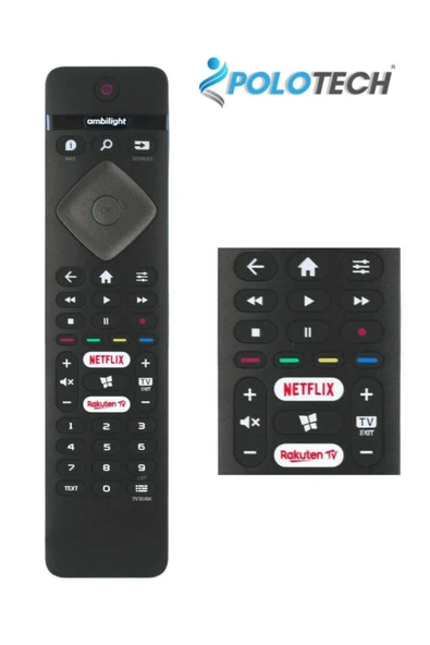 POLOTECH Philips Netflıx Rakuten Tv Tuşlu Led Tv Kumandası ürün görseli 1