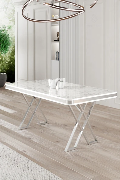 Raja Serisi 80x130 Lak Panel  Sabit Masa Mutfak Masası ürün görseli 1