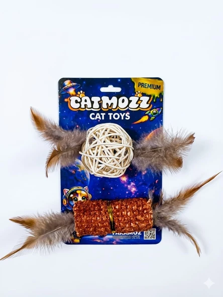 CatMozz Premium Doğal Mısır Koçanlı&Bambu Toplu Oyuncak ürün görseli 1