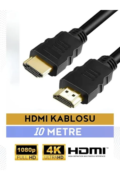 POLOTECH 10 Metre HDMI Kablo 1080p FULL HD Hdmı 1.4V Ses ve Görüntü Kablosu ürün görseli 1