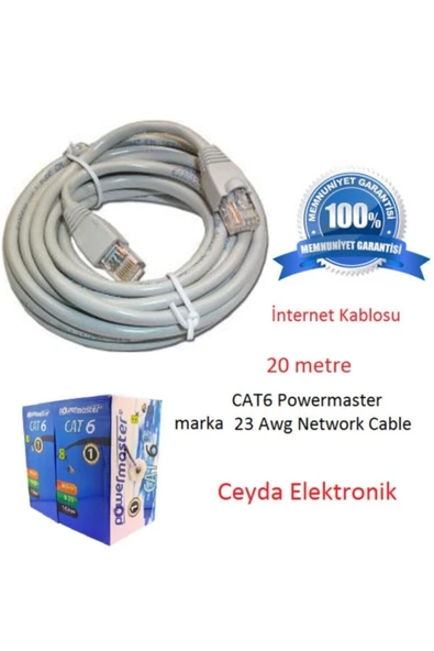 Powermaster Cat-6 Patch Kablo 20 Metre (internet Ağ Kablosu ) ürün görseli 1