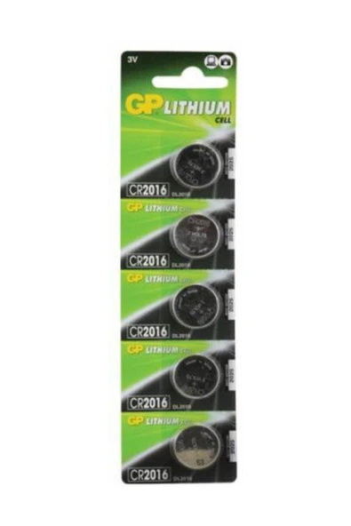 GP 5li 3 Volt Cr2016 Lityum Düğme Para Pil(dl2016 Bios-hesap Makinesi Lithum Pili ürün görseli 1