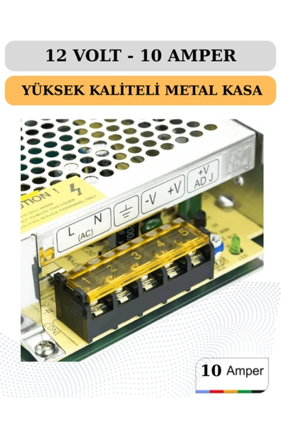 POLOTECH 12 VOLT - 10 AMPER METAL KASA ADAPTÖR - Resim 2