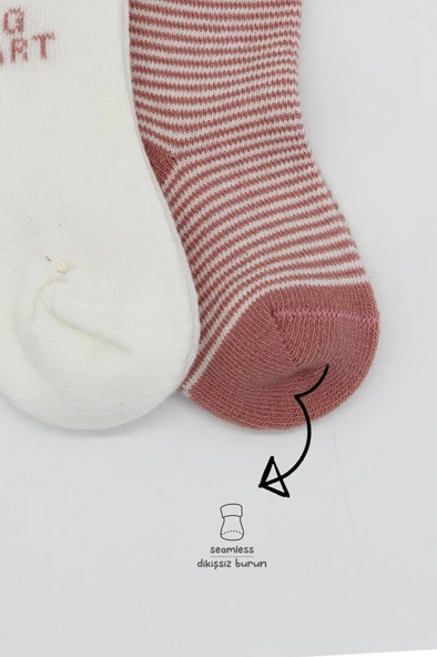 3'Lü Penye Soket Çorap BS10110 Pudra - Resim 3