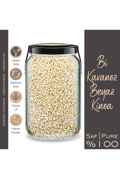 Beyaz Kinoa Bi Kavanoz 660 cc. Cam Kavanozda 480 Gr. Beyaz Kinoa ürün görseli 1