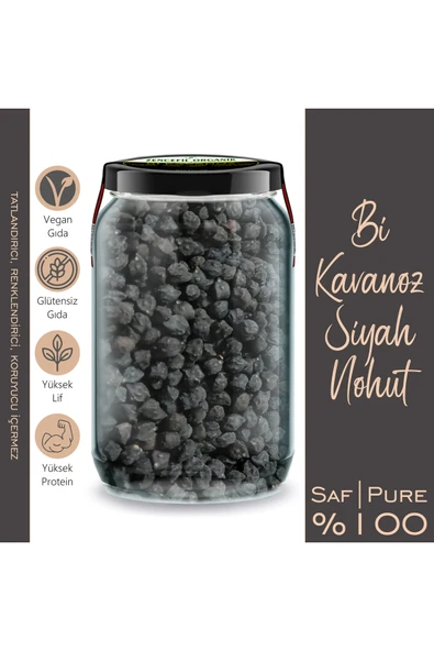 Siyah Nohut Bi Kavanoz 660 cc. Cam Kavanozda 500 Gr. Siyah Nohut ürün görseli 1