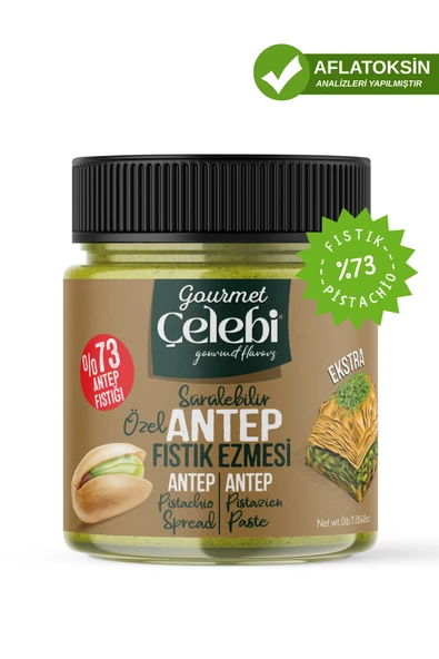 Gourmet Çelebi Özel kahvaltılık Antep fıstık ezmesi 200 gr - Antep Fıstığı Ezmesi ürün görseli 1