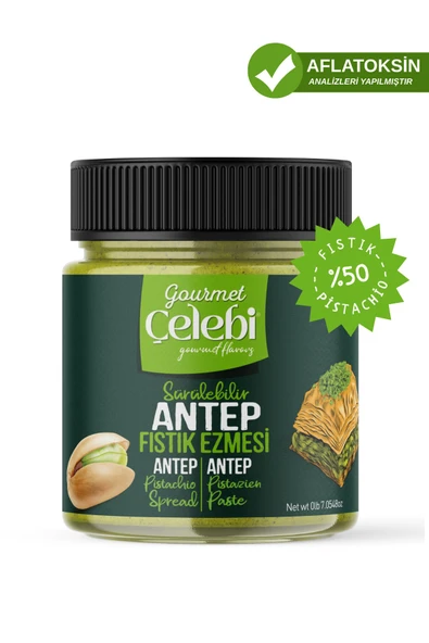 Gourmet Çelebi Antep Fıstık Ezmesi 200 Gr. - Gerçek Antep Fıstığı Ezmesi ürün görseli 1