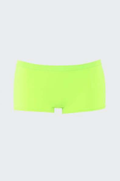 Neon Sarı Dikişsiz 3lü Ağlı Şort Külot - Resim 2
