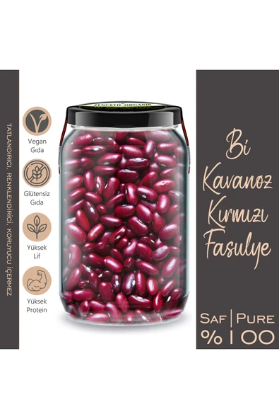 Kırmızı Fasulye Bi Kavanoz 660 cc. Cam Kavanozda 500 Gr. Kırmızı Fasülye Kurusu ürün görseli 1