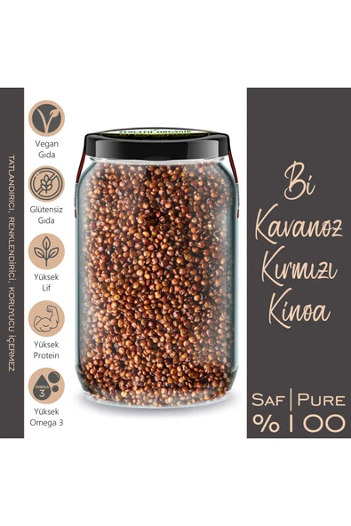 Kırmızı Kinoa Bi Kavanoz 660 cc. Cam Kavanozda 500 Gr. Kırmızı Kinoa ürün görseli 1