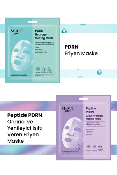 Dermal PDRN ve Peptid Nemlendirici Onarıcı Eriyen Maske Seti Kore Maske Seti 34 gr. ürün görseli 1