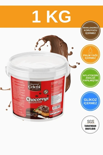 Gourmet Çelebi Fındık Parçacıklı Kakaolu Fındık Kreması 1000 Gr. ürün görseli 1