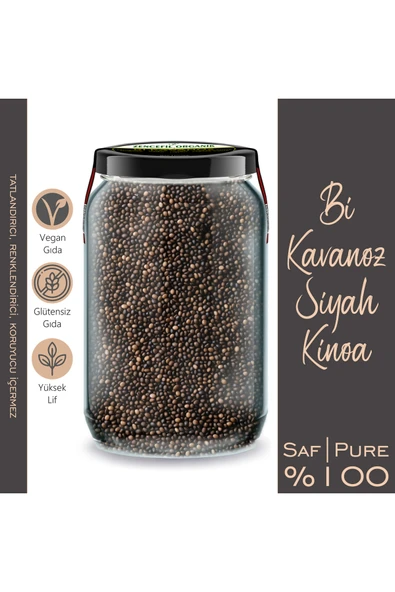 Siyah Kinoa Bi Kavanoz 660 cc. Cam Kavanozda 480 Gr. Siyah Kinoa ürün görseli 1