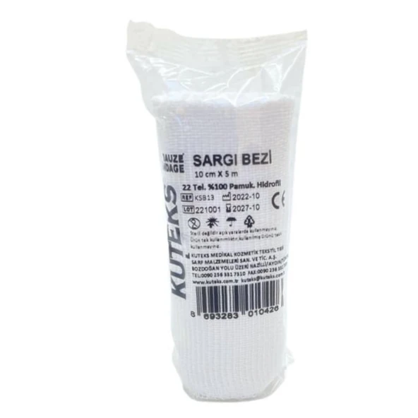Kuteks Hidrofil Sargı Bezi 10cm x 5m 1 Adet ürün görseli 1