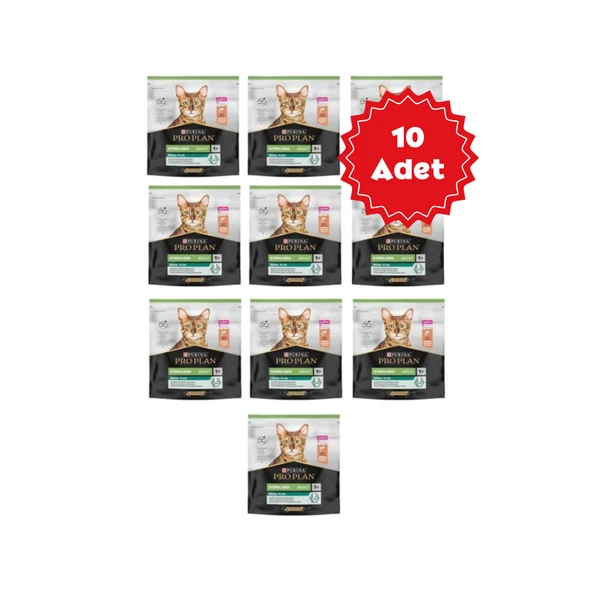 Pro Plan Somonlu Kısırlaştırılmış Kedi Maması 400grX10 Adet ürün görseli 1