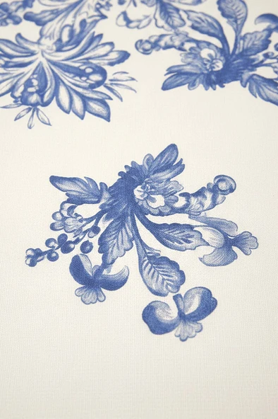 Elysian Blue Keten Runner 45x140 cm - Resim 7
