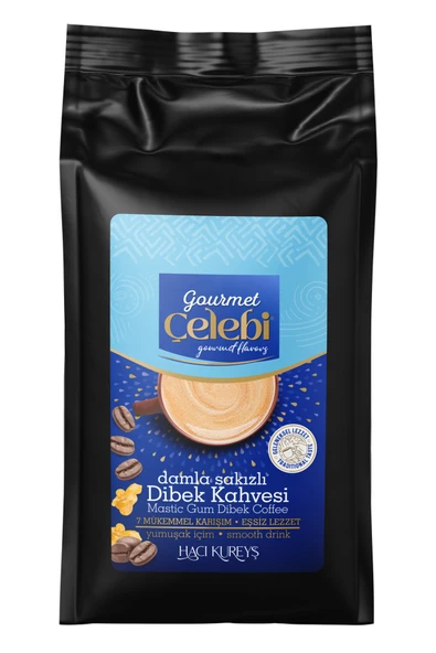 Gourmet Çelebi Damla Sakızlı Dibek Kahvesi 1 Kg - 7 Karışım Yumuşak İçim %100 Değirmende Öğütülmüş ürün görseli 1