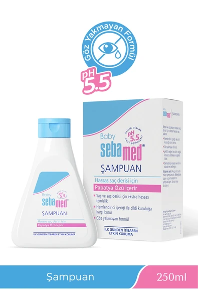 SEBAMED Baby PH 5.5 Göz Yakmayan Formül Nemlendirici Etkili Papatya Özütlü Bebek Şampuanı 250 ML ürün görseli 1