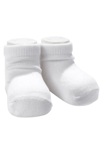 Unisex Ekru Düz Patik Çorap 0-6 Ay ürün görseli 1