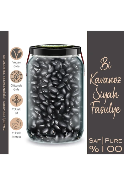 Siyah Fasulye Bi Kavanoz 660 cc. Cam Kavanozda 480 Gr. Siyah Fasülye Kara Fasulye ürün görseli 1