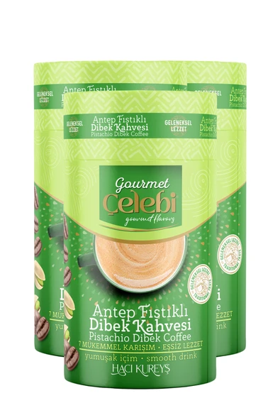 Gourmet Çelebi Fıstıklı Dibek Kahvesi 3'lü Paket - 250 Gr x 3 Adet ürün görseli 1