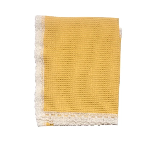 Unisex Hardal Dantelli Pike Battaniye 105*120 cm ürün görseli 1