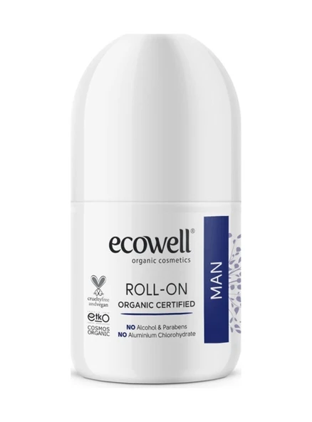 ECOWELL ORGANİK ERKEK ROLL-ON DEODORANT 75 ML ürün görseli 1
