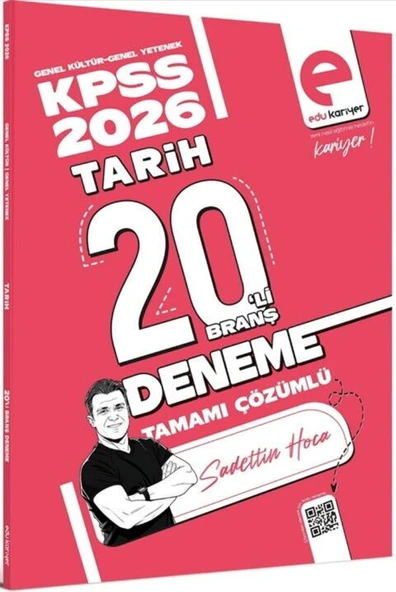 2026 KPSS Tarih 20 li Branş Deneme Sadettin Hoca Edu Kariyer ürün görseli 1