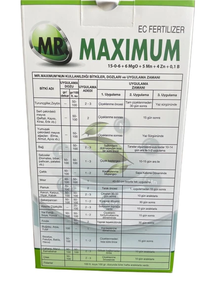 MR. Maximum 15.0.6+6 MGO+1B+5Mn+4Zn 1kg - Resim 2
