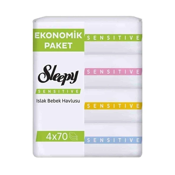 Sleepy Sensitive Islak Havlu Mendil 4'lü 70 Adetli Avantaj Paket 280 Yaprak ürün görseli 1