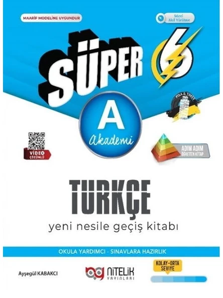 NİTELİK 6.SINIF (A) SÜPER TÜRKÇE YENİ NESİL GEÇİŞ KİTABI *YENİ* ürün görseli 1