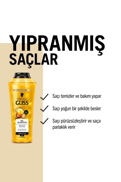 GLİSS Oil Nutritive Şampuan 400ml x 2'li Set - Resim 3