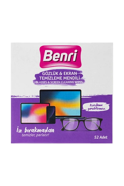 BENRİ Gözlük & Ekran Temizleme Mendili 52'li ürün görseli 1