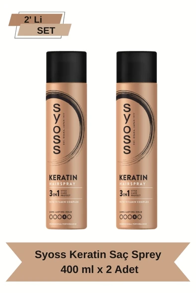 SYOSS Keratin Sprey 400 ml - 2 Adet - Saç Onarıcı ürün görseli 1